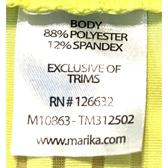 MARIKA TEK DRY WIK RACETBACK TANK TOP, WOMENS, XL, YELLOW & CLEAR MESH PINSTRIPE - Picture 8 of 9